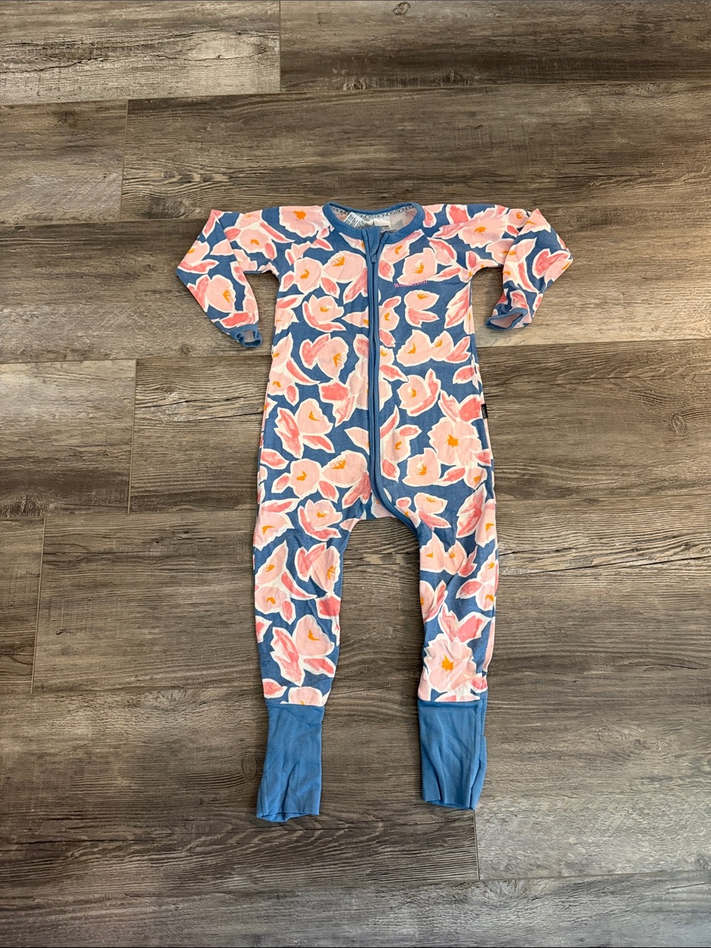 Bonds Kids Floral Print One-Piece Pajamas - Pink‎ & Blue